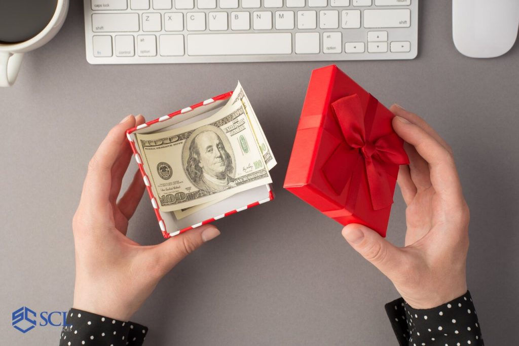 A gift box containing two hundred dollars in cash in and near Bronx