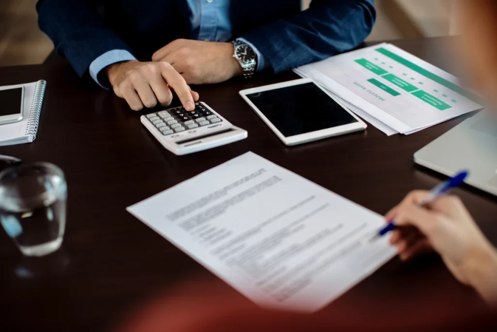  tax professional using calculator
