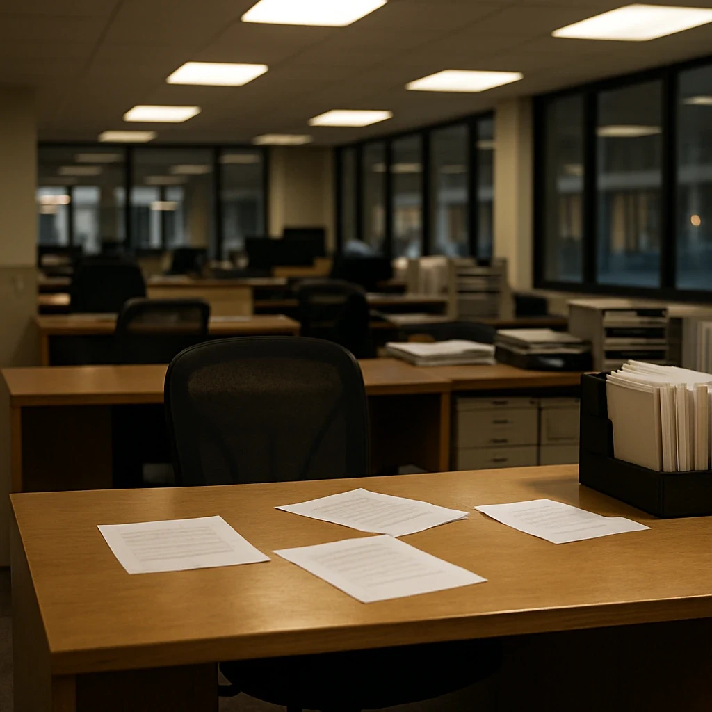 Empty office after tax preparation