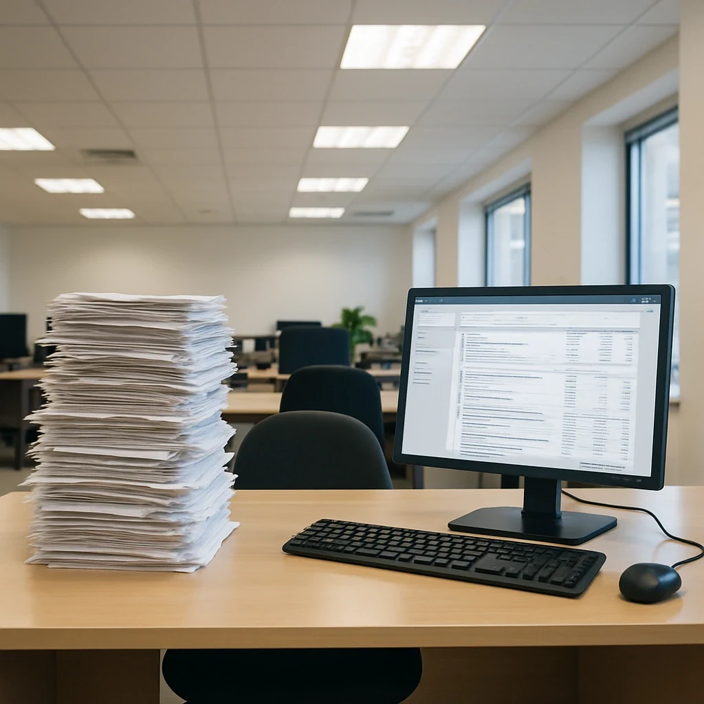 Empty office space with tidy desk