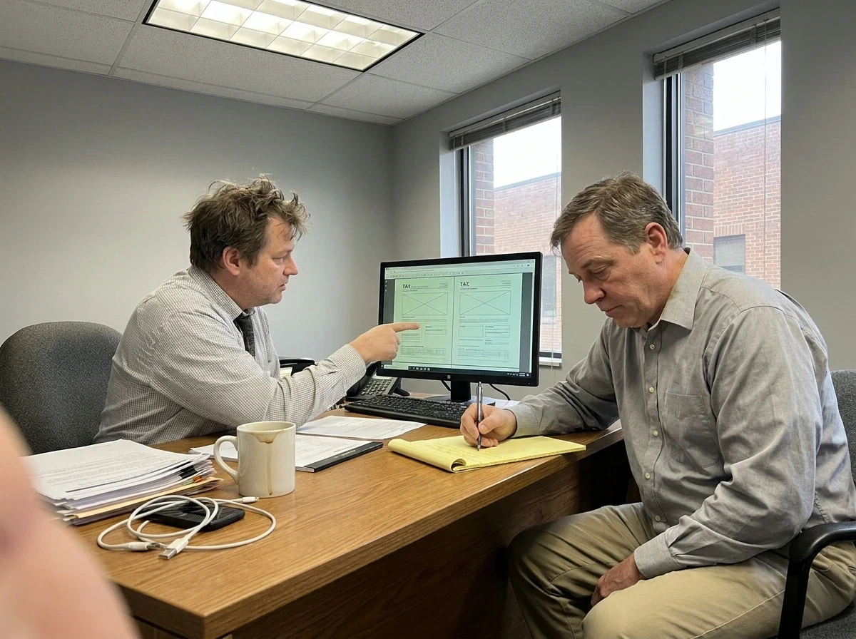 Client taking notes during tax consultation