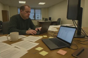 Bronx tax service workspace with laptop
