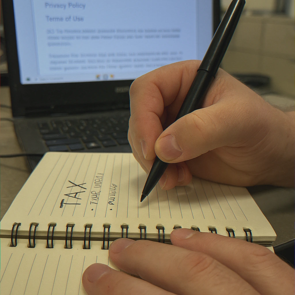 Close-up of hands writing notes