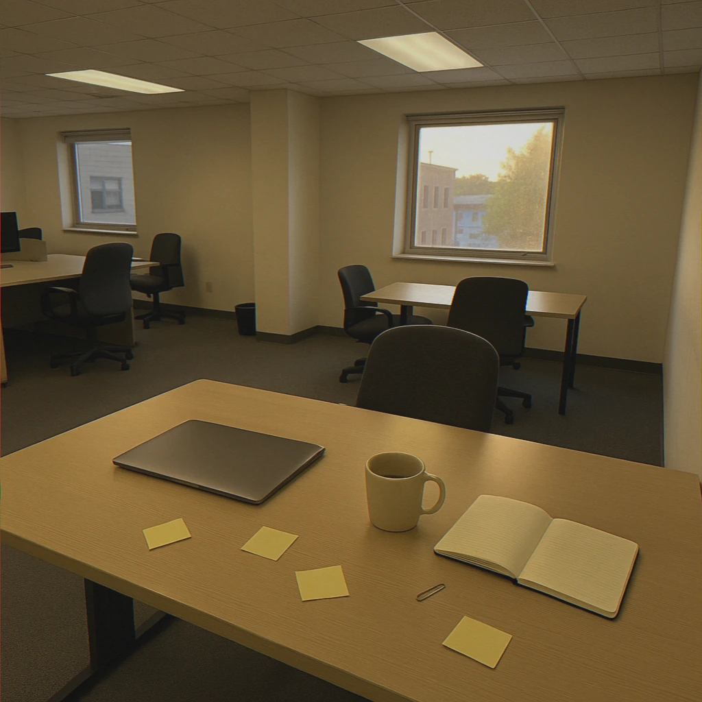 Empty office after a workday