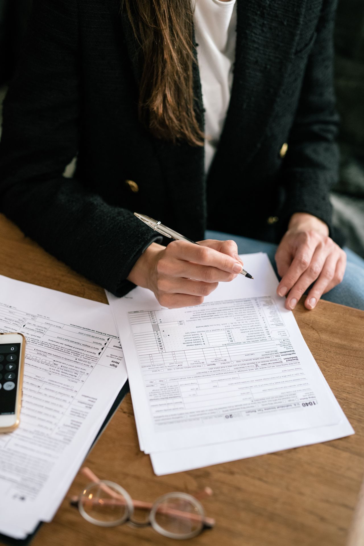 Business equipment and tax planning documents