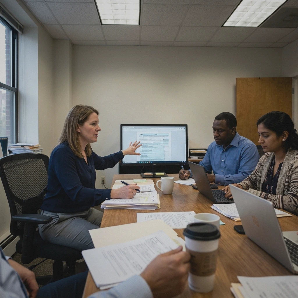 Woman explaining purchase records importance